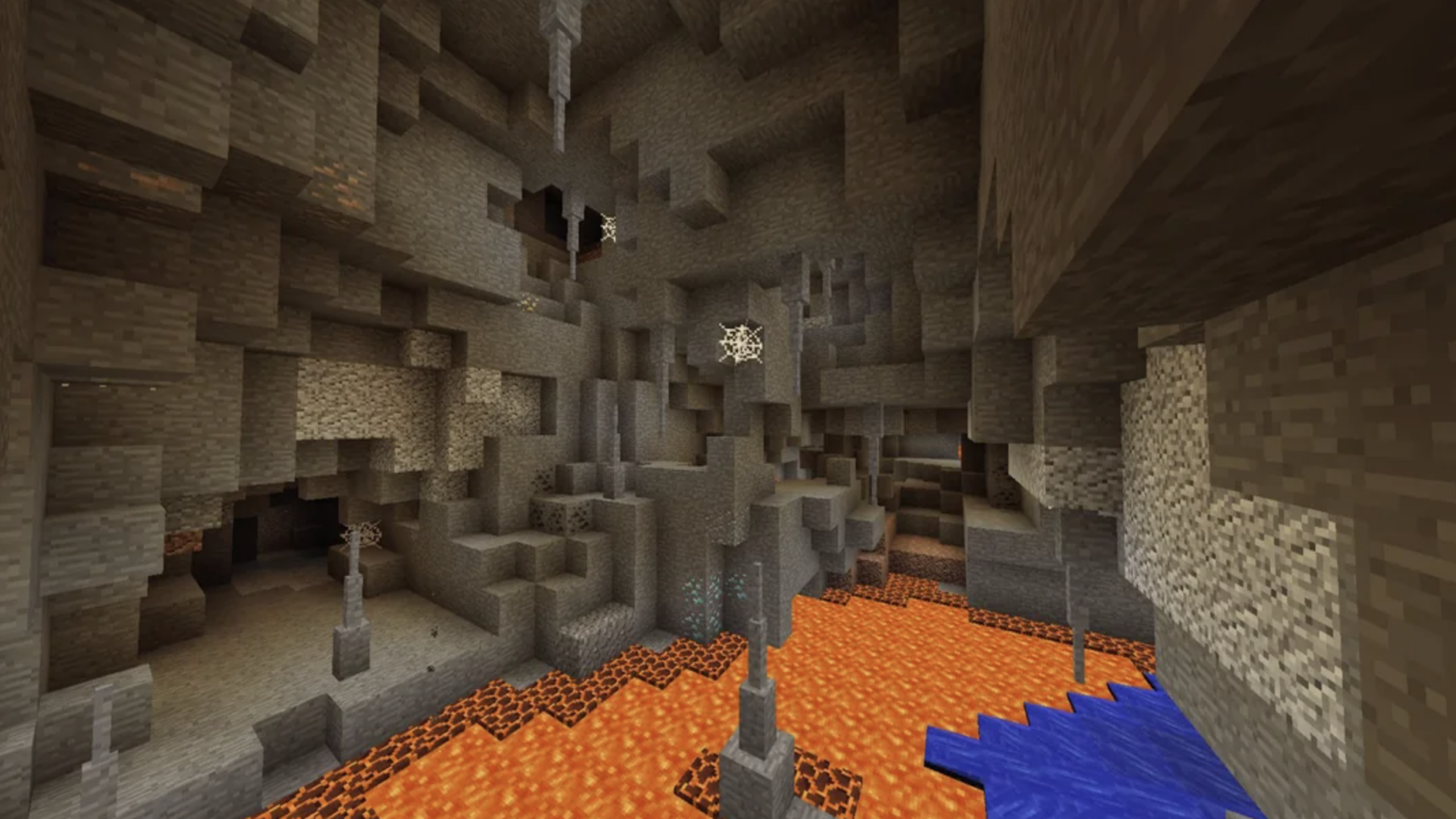  Early Minecraft version showing simple block world before full development