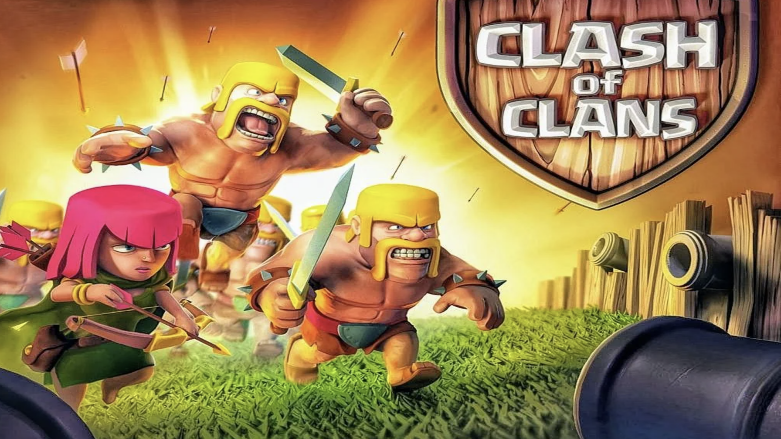 Clash of Clans base layout with village buildings and defenses