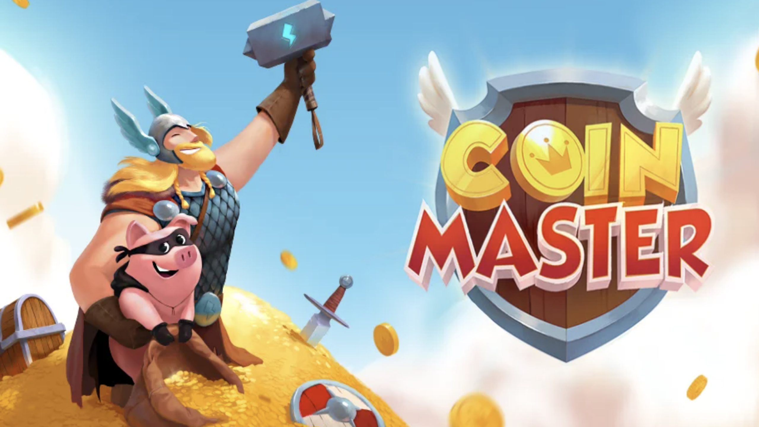 Coin Master slot machine gameplay with village progression system