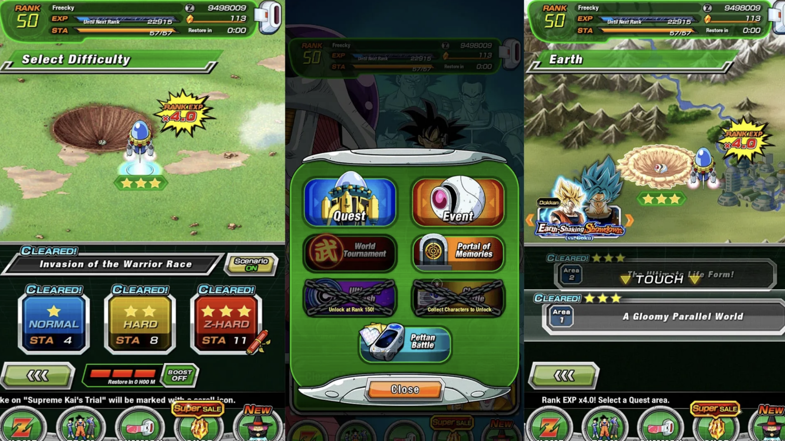 Dragon Ball Z Dokkan Battle gameplay with character attack animation