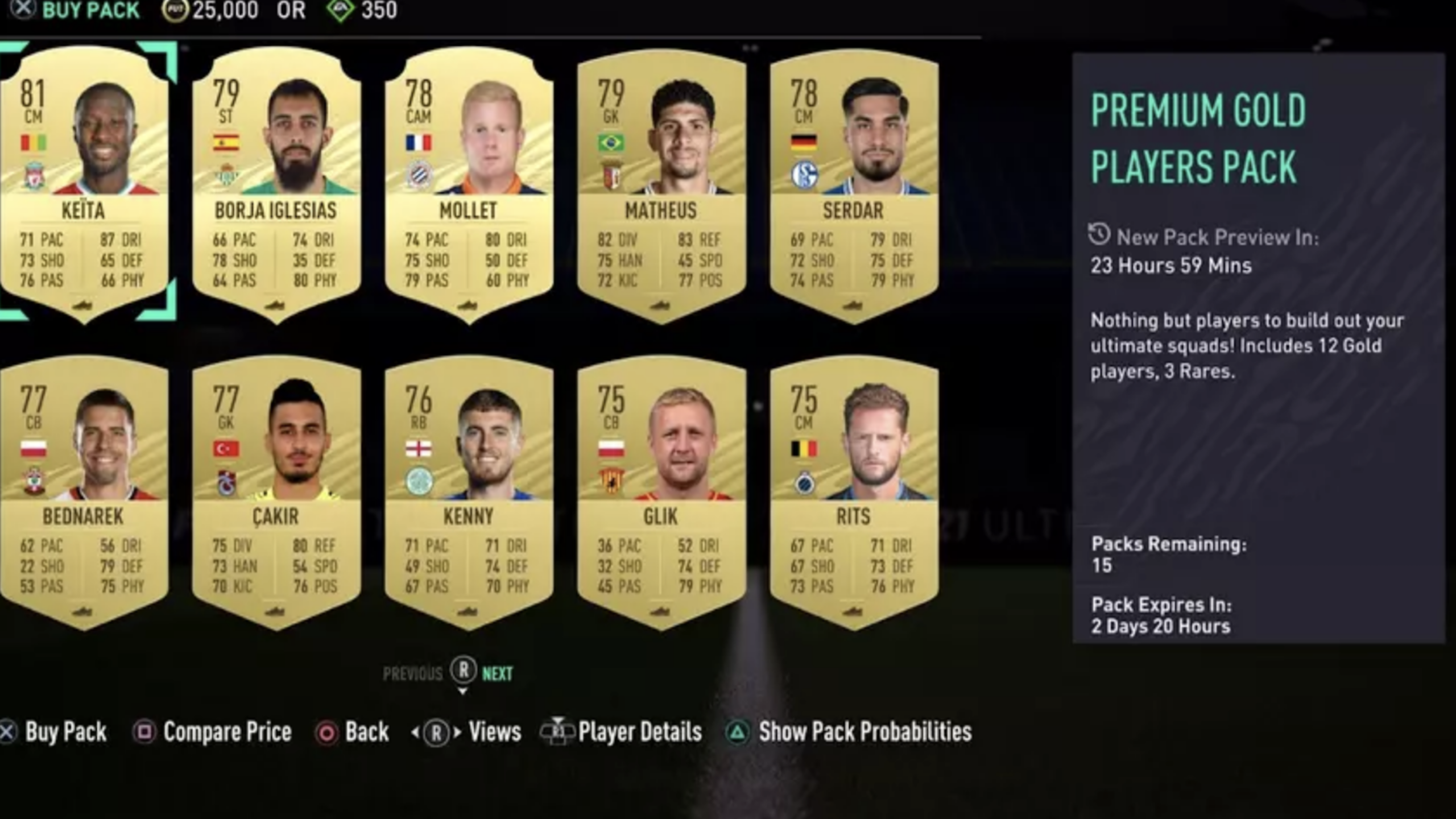 FIFA Ultimate Team packs opening cards microtransactions