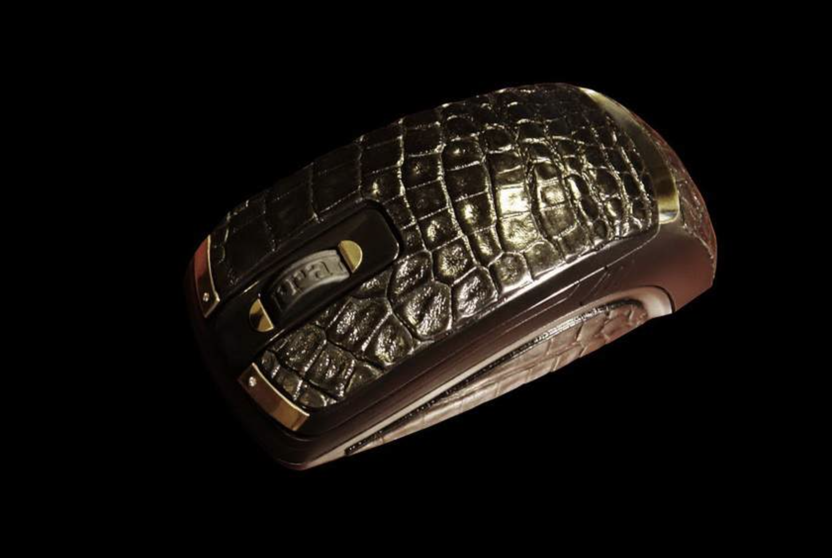 Luxurious Ferrari style gold diamond cayman mouse MJ edition