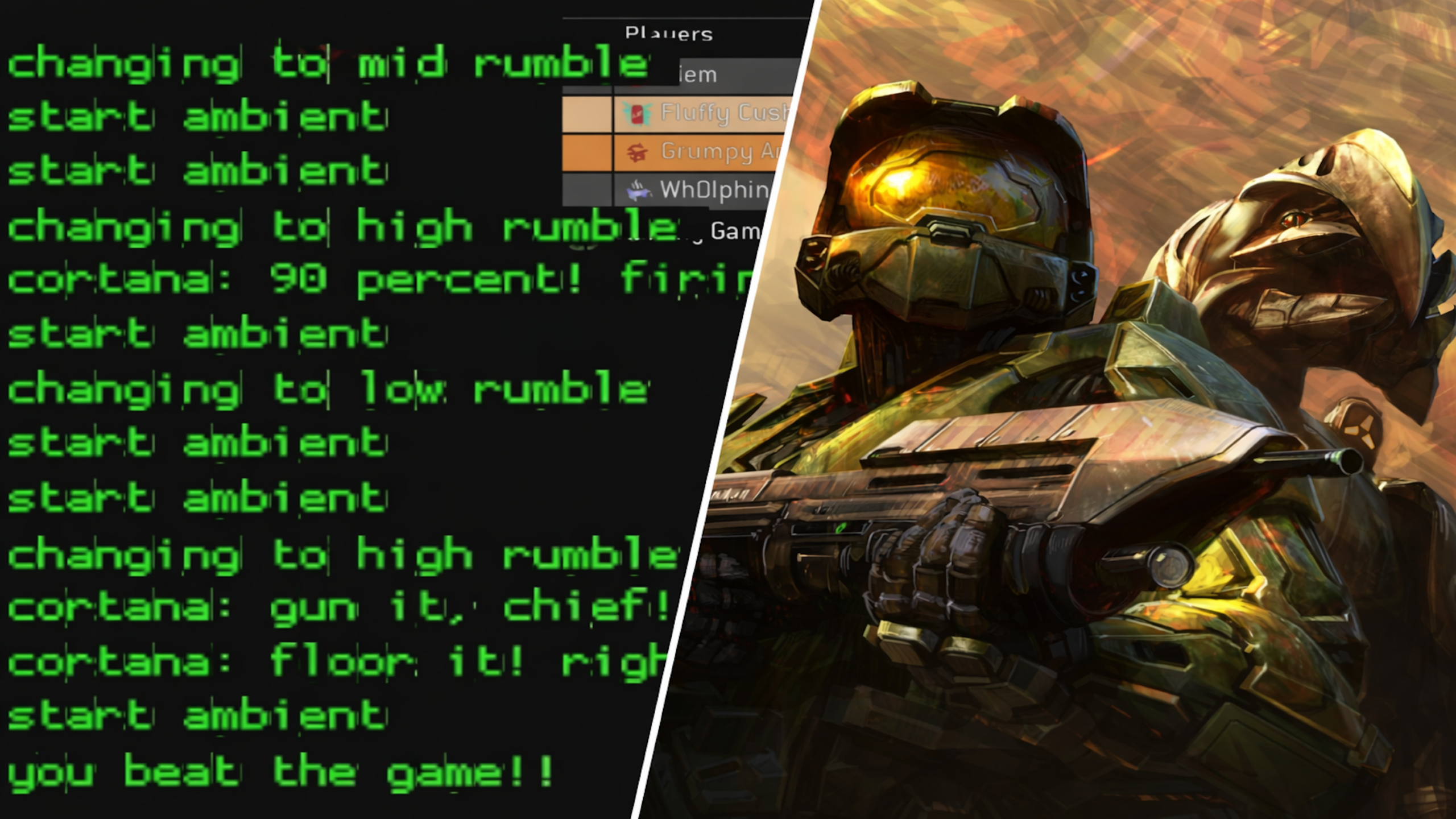 Halo secret ending Cortana dialogue hidden message gameplay screen