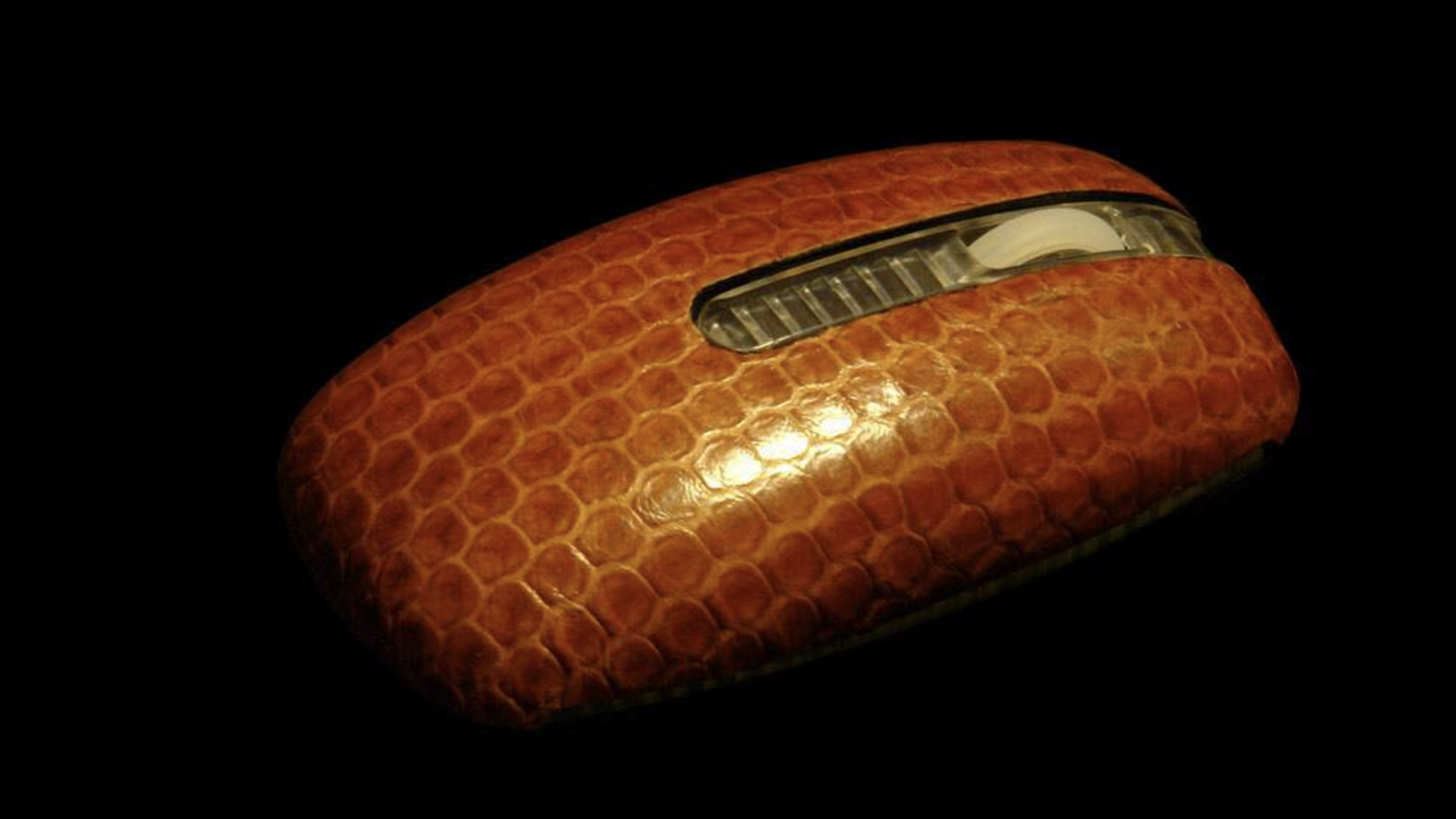 Luxurious mini laptop mouse sea snake leather caramel MJ