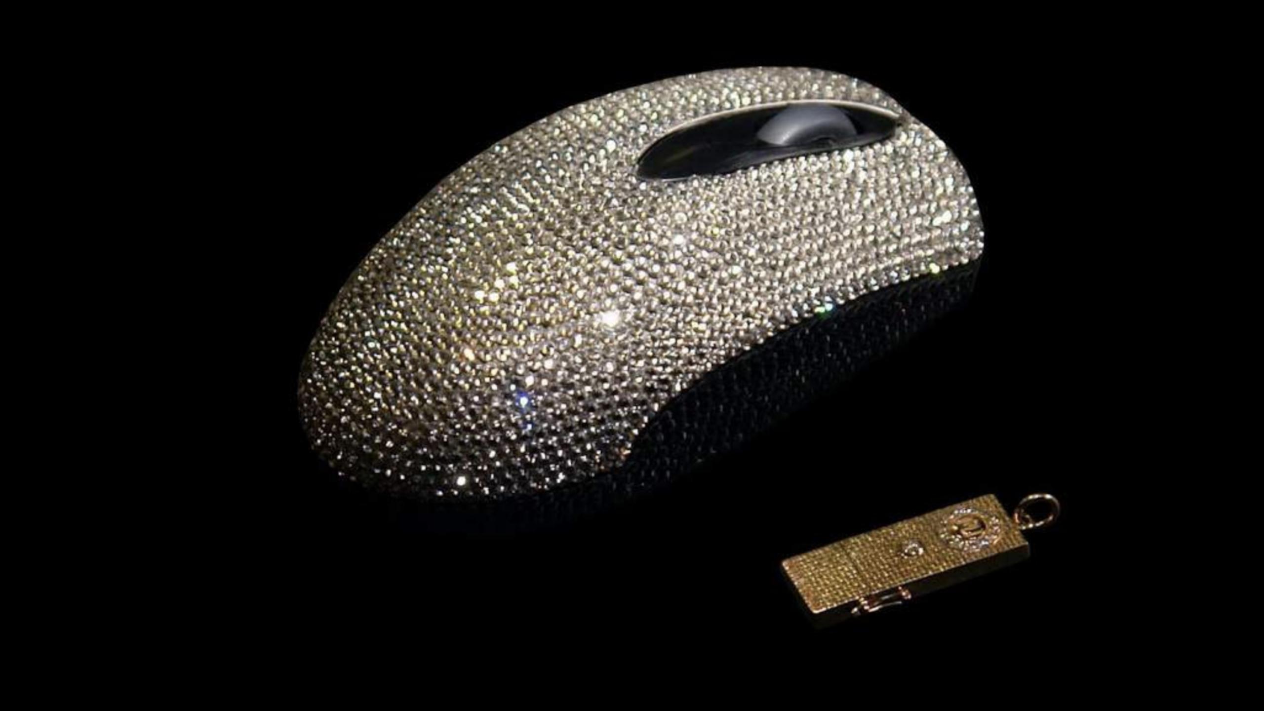 Luxurious diamond MJ mouse Swarovski gold USB luxury kit
