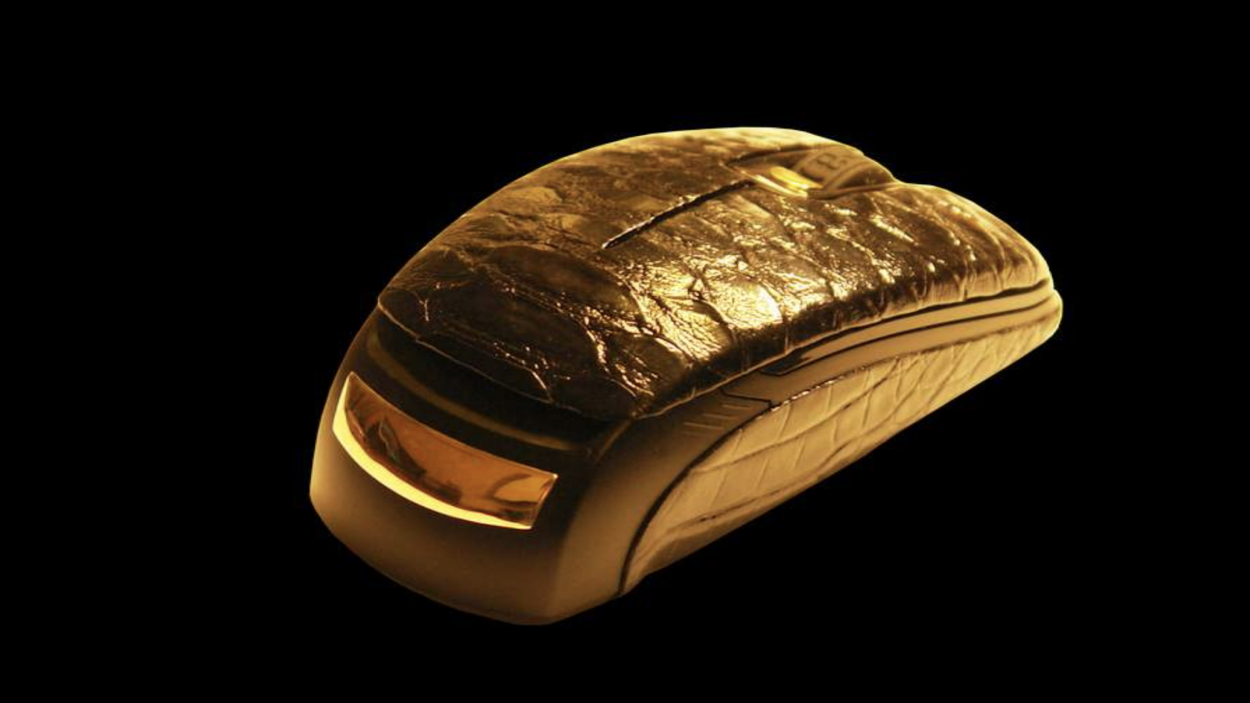 Luxurious python crocodile leather gold gaming mouse MJ