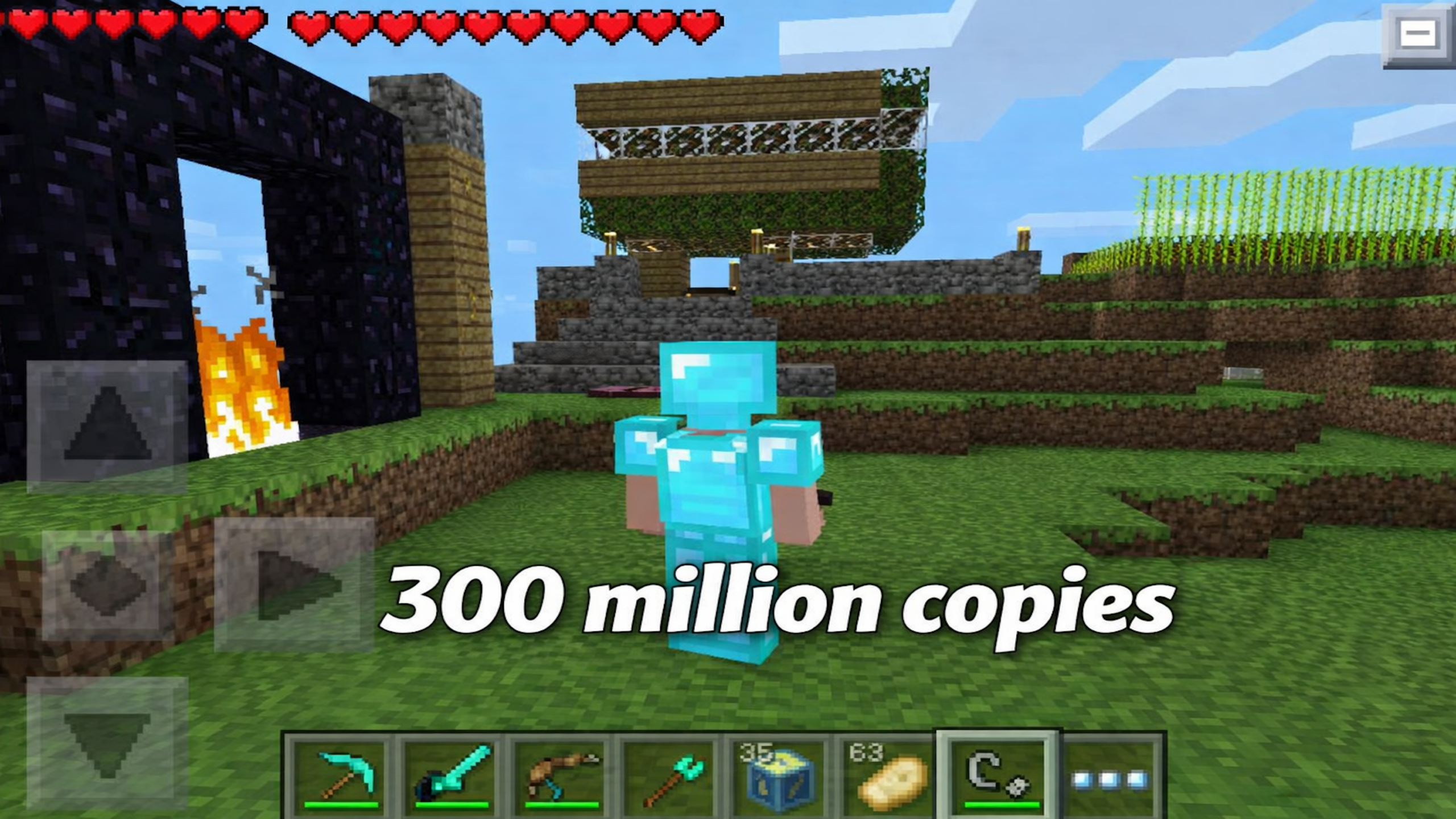 Minecraft survival mode gameplay 300 million copies sold global success sandbox building and exploration video game 