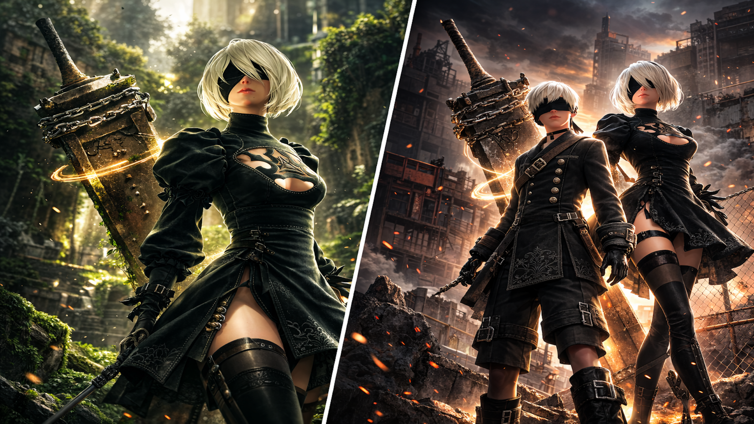 Nier Automata ending E secret true ending credits gameplay hidden choice