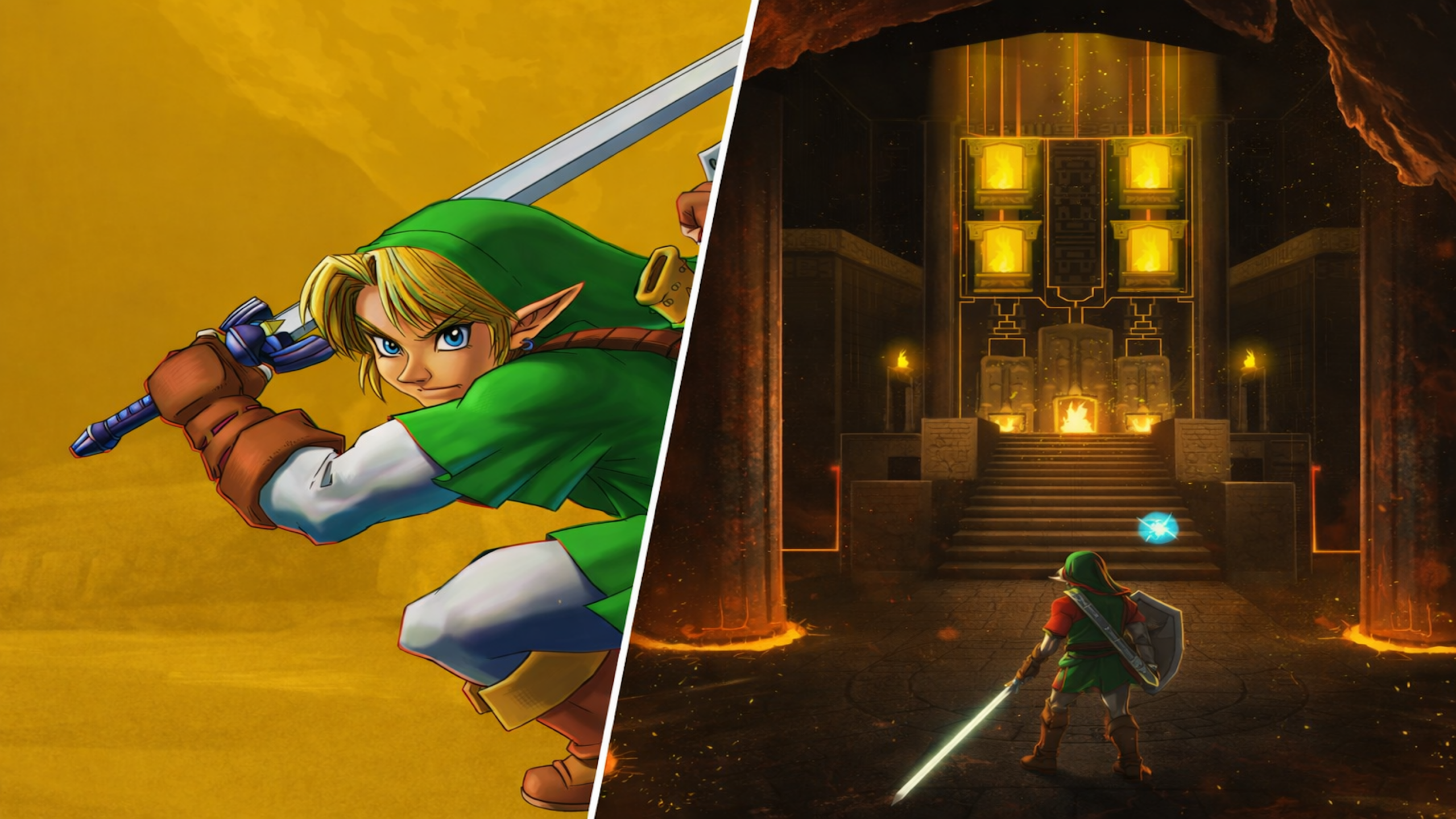 Zelda hidden temple dungeon puzzle secrets glowing altar scene