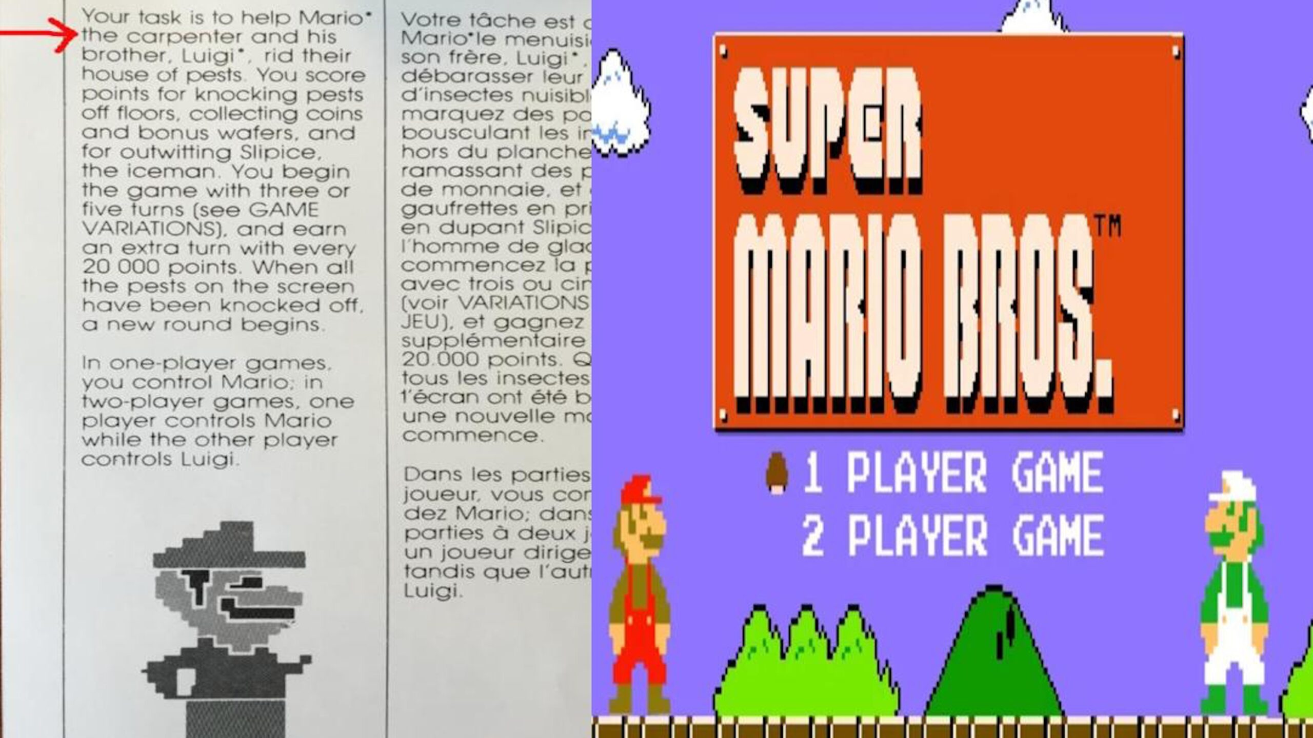 Facts:Mario evolution from carpenter in Donkey Kong to plumber in Super Mario Bros
