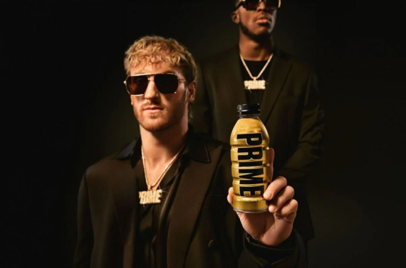 Prime Hydration sports drink bottles created by YouTubers KSI and Logan Paul displayed in colorful flavors on retail shelves in the United States
