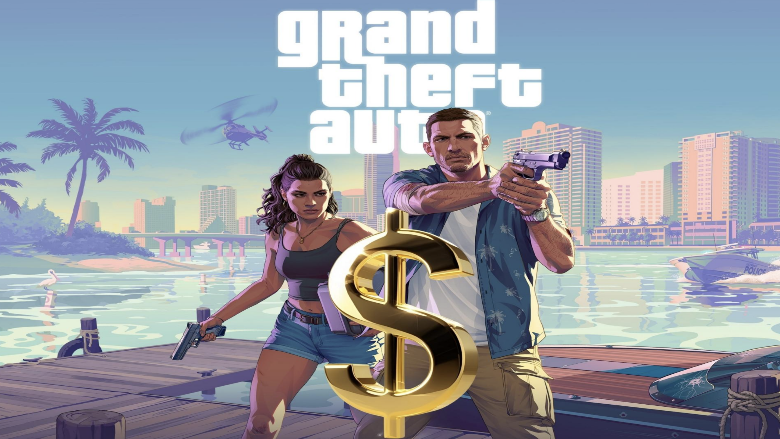 GTA VI dual protagonists Lucia and Jason in cinematic story driven gameplay scene