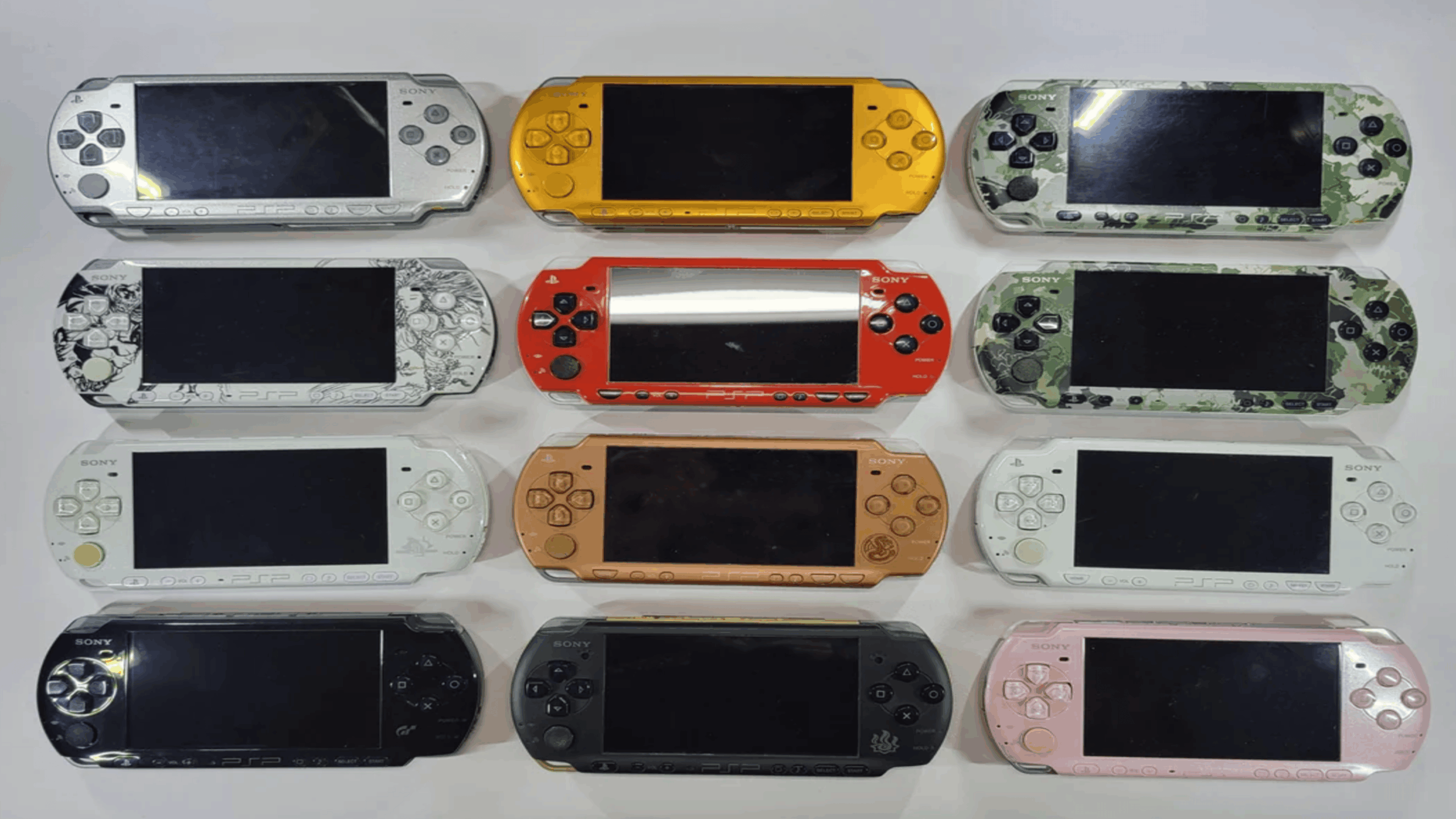 Old gaming consoles PSP handheld modded edition portable gaming nostalgia