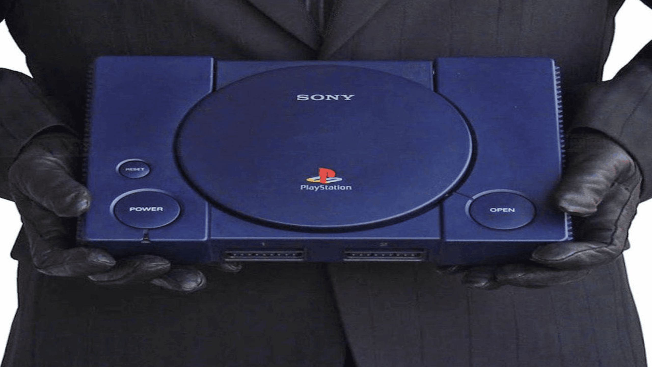 Old gaming consoles PlayStation 1 early model retro gaming system close up