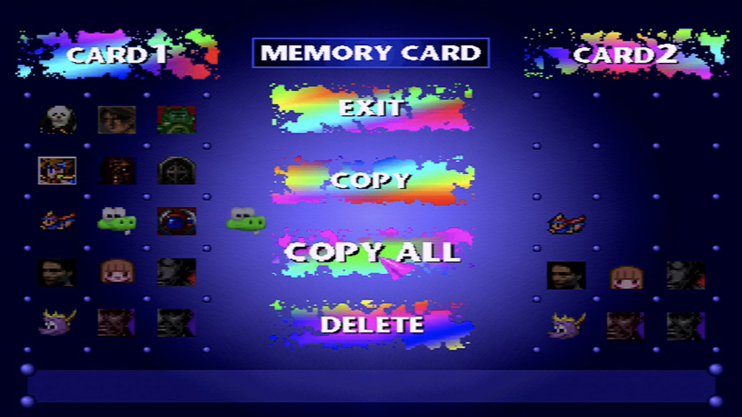 PS1 memory card in hand or save screen