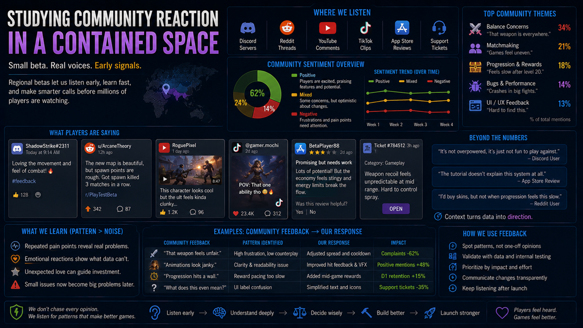 Studying Community Reaction in a Contained Space