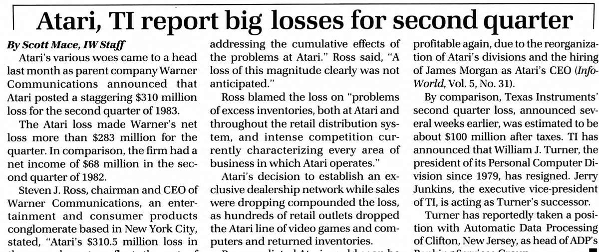 Atari’s E.T. and the Crash That Took Warner Down With It